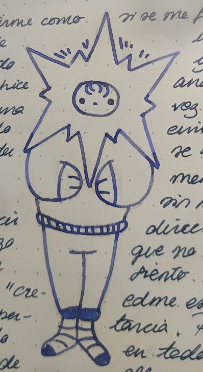 dibujo de un niño con una corona en forma de estrella